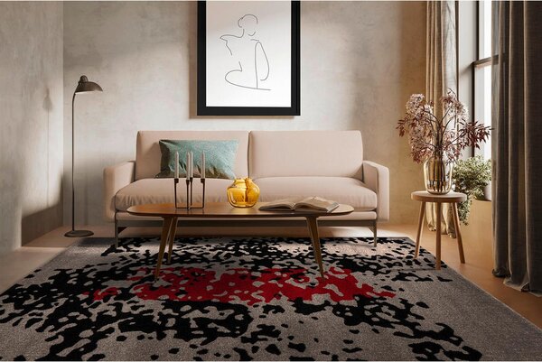 PREPROGA Naila 300 Schwarz / Rot 80/150 cm tkano rdeča, črna