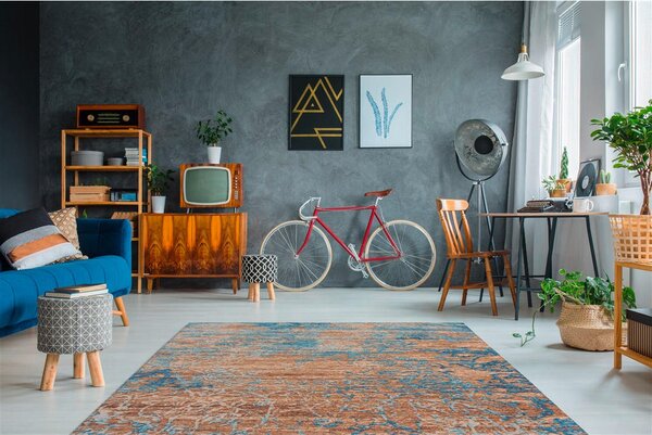 RAVNO TKANA PREPROGA Blaze 625 Blau / Beige 115/170 cm modra, bež