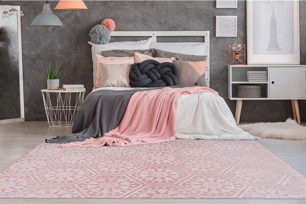 RAVNO TKANA PREPROGA Monroe 225 Rosa 120/170 cm taftano roza
