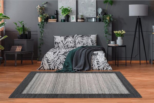 RAVNO TKANA PREPROGA Phoenix 310 Grau / Anthrazit 120/170 cm antracit, siva