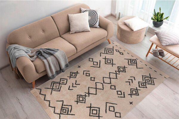 PREPROGA Mylen 325 Creme / Schwarz 160/230 cm krem barve, črna