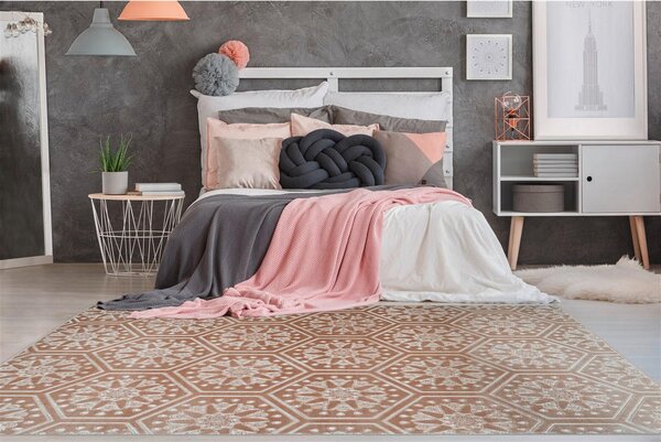 RAVNO TKANA PREPROGA Monroe 225 Taupe 120/170 cm taftano rjavosiva