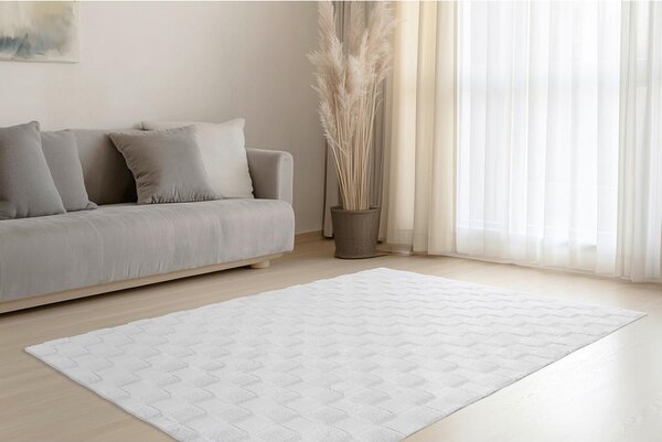 RAVNO TKANA PREPROGA 80/150 cm tkano srebrne barve