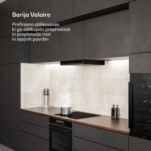 Klarstein Velaire indukcijska kuhalna plošča, elegantna, minimalistična, zmogljiva, 4 kuhalne cone, 7000 W, 60 cm