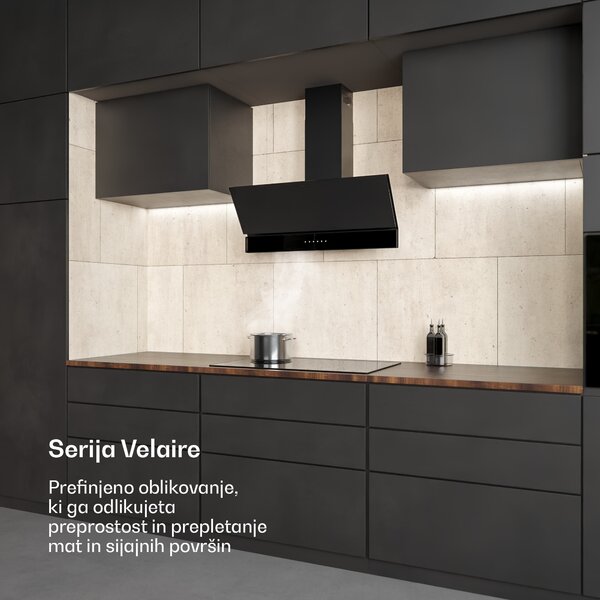 Klarstein Velaire kuhinjska napa, Elegantna, minimalistična, močna, Energijski razred A++, 820 m³/h, 90 cm