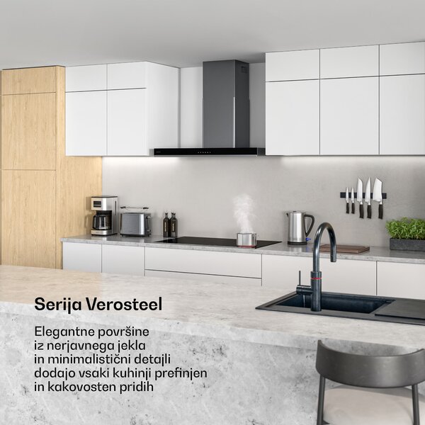 Klarstein Verosteel steklokeramična kuhalna plošča | Minimalistična, zmogljiva | 5 kuhalnih območij | 8400 W | 90 cm