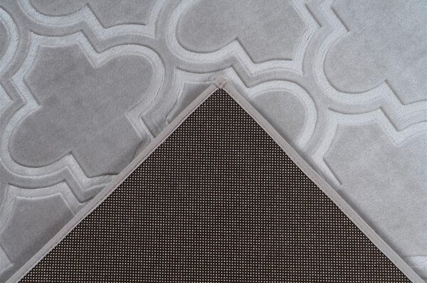RAVNO TKANA PREPROGA Monroe 100 Grau / Blau 160/230 cm taftano modra, siva