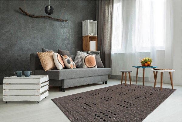 TEKAČ Indonesia - Malang Taupe 80/230 cm rjava