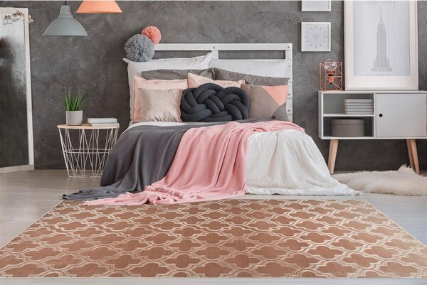 RAVNO TKANA PREPROGA Monroe 100 Taupe 120/170 cm taftano rjavosiva