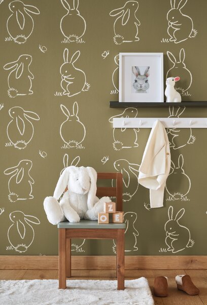 Otroška tapeta Funny Bunny 3 barve