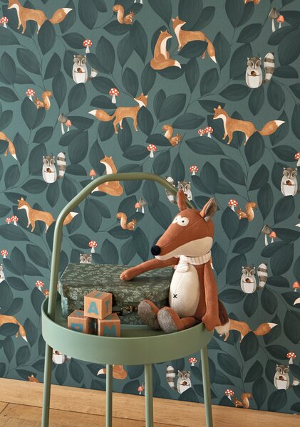 Otroška tapeta Woodland Friends 4 barve