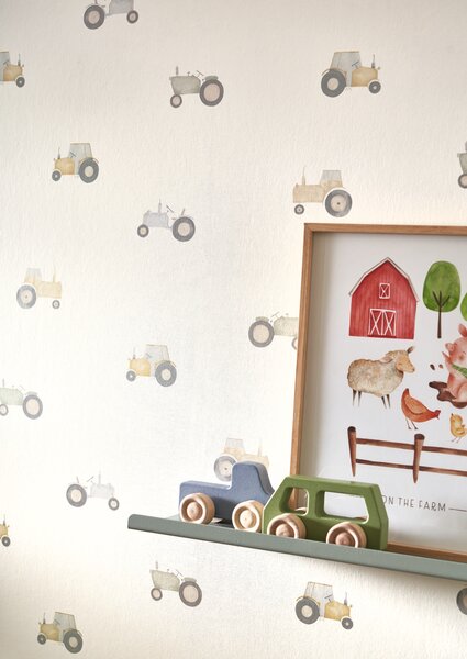 Otroška tapeta Vintage Tractor 2 barve