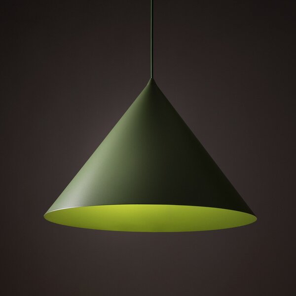TK Lighting Visoka svetilka Cono, 1-žarnica, Ø 50 cm, zelena, E27, zatemnjen, Zelena, Dnevna soba / jedilnica, Kovina, Sodobni
