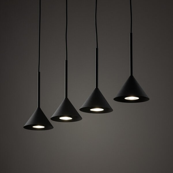 TK Lighting Visoka svetilka Cono Mini, 4-žarnica, črna GU10, zatemnjen, Črna, Dnevna soba / jedilnica, Kovina, Sodobni