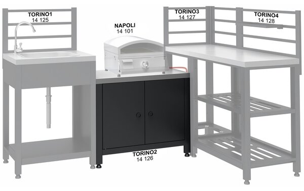 Cattara 14126 modul za žar za zunanjo kuhinjo Torino 2