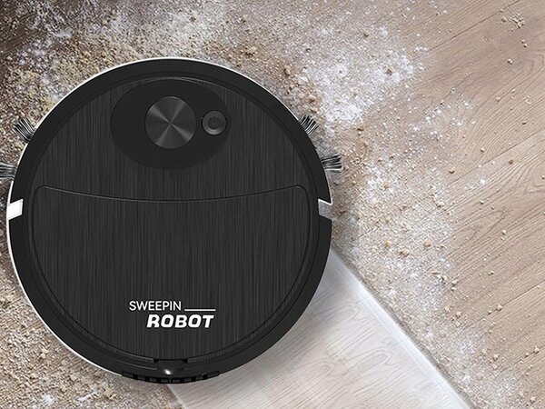 Aku. robotski sesalnik 2 metlice USB črn SWEEPIN ROBOT