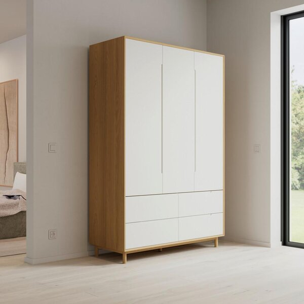 Bessagi Home Omara Za Oblačila Marlo, Bela, Barve Hrasta, Š. 148cm