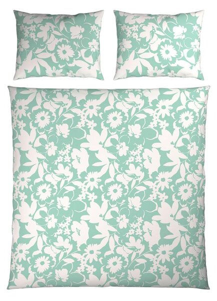 Mömax Posteljnina Floral Xxl, Metino Zelena, 2x60/80,200/200