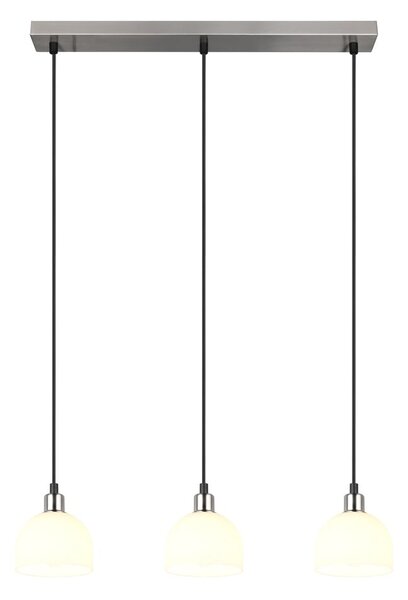 Bela/srebrna viseča svetilka s steklenim senčilom Molly – Trio