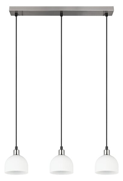 Bela/srebrna viseča svetilka s steklenim senčilom Molly – Trio