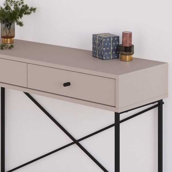 Sivo-bež stranska mizica 35x110 cm Titan – Marckeric
