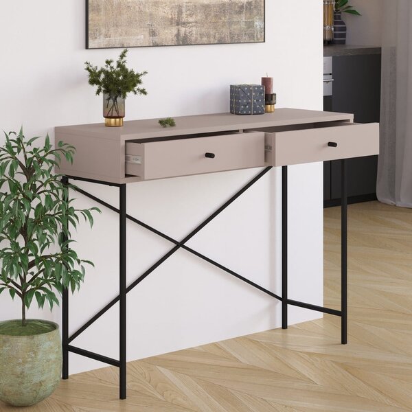 Sivo-bež stranska mizica 35x110 cm Titan – Marckeric