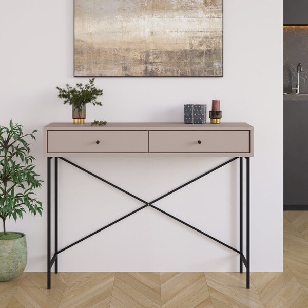 Sivo-bež stranska mizica 35x110 cm Titan – Marckeric