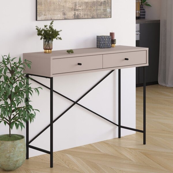 Sivo-bež stranska mizica 35x110 cm Titan – Marckeric