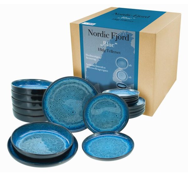 Creatable Jedilni Servis Nordic Fjord Blue, 18-Delni