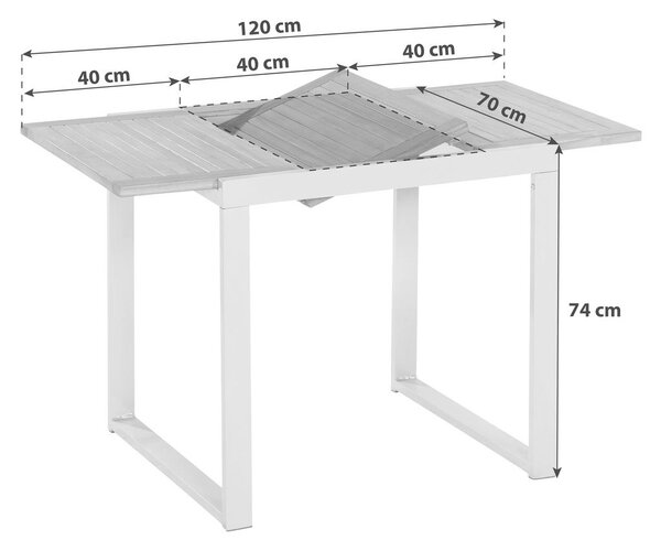 Gardenson Vrtna Miza Naxos, Raztegljiva, 80-120x70