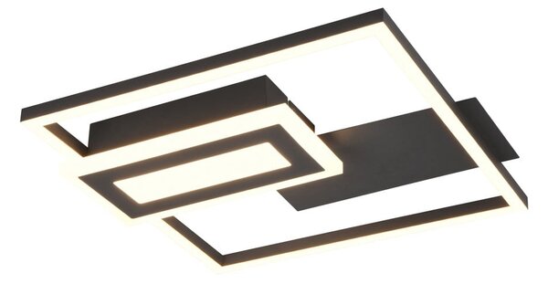 Črna LED stropna svetilka 30x33 cm Spiro – Trio