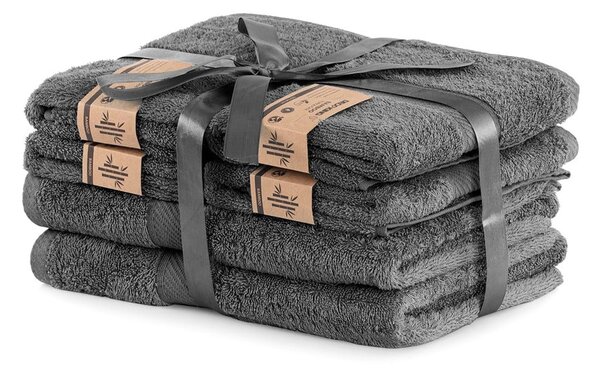 6-delni komplet temno sivih brisač DecoKing Bamby Charcoal