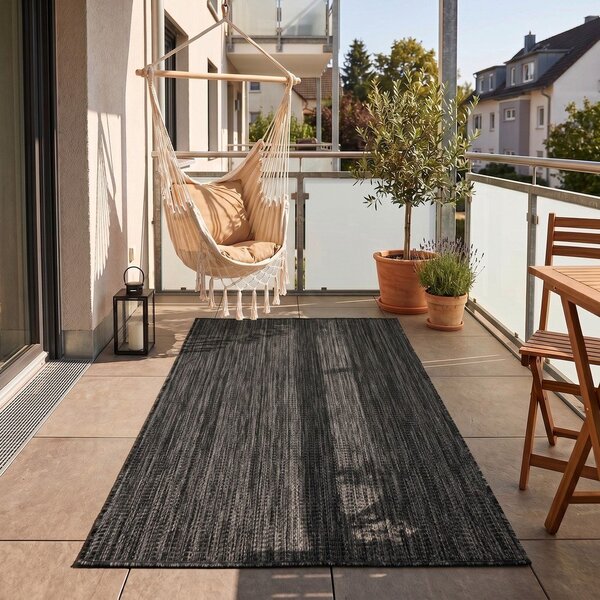 Črna notranja in zunanja preproga 60x100 cm Mira 1450 – Ayyildiz Carpets