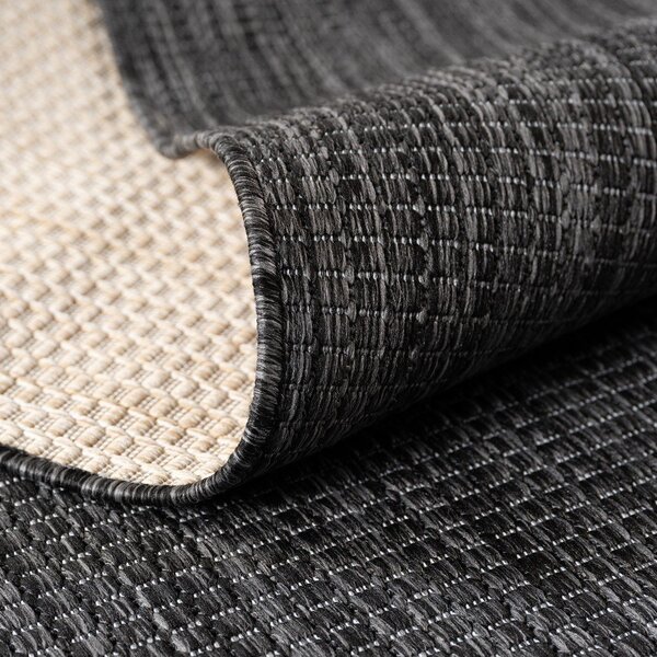 Črna okrogla notranja in zunanja preproga ø 80 cm Mira 1450 – Ayyildiz Carpets