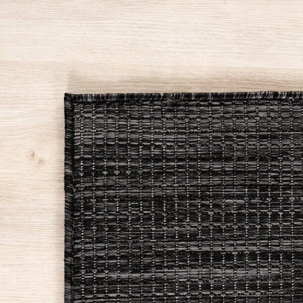 Črna okrogla notranja in zunanja preproga ø 80 cm Mira 1450 – Ayyildiz Carpets
