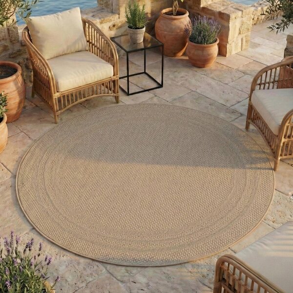 Bež okrogla notranja in zunanja preproga ø 80 cm Desert 1304 – Ayyildiz Carpets
