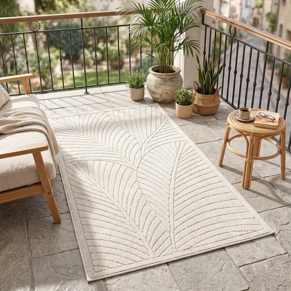 Kremno bel zunanji in notranji tekač 80x250 cm Nova 1203 – Ayyildiz Carpets
