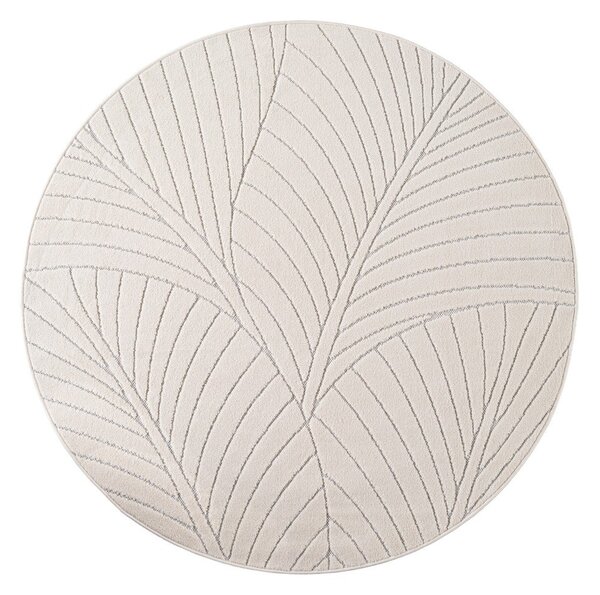 Kremno bela okrogla notranja in zunanja preproga ø 80 cm Nova 1203 – Ayyildiz Carpets