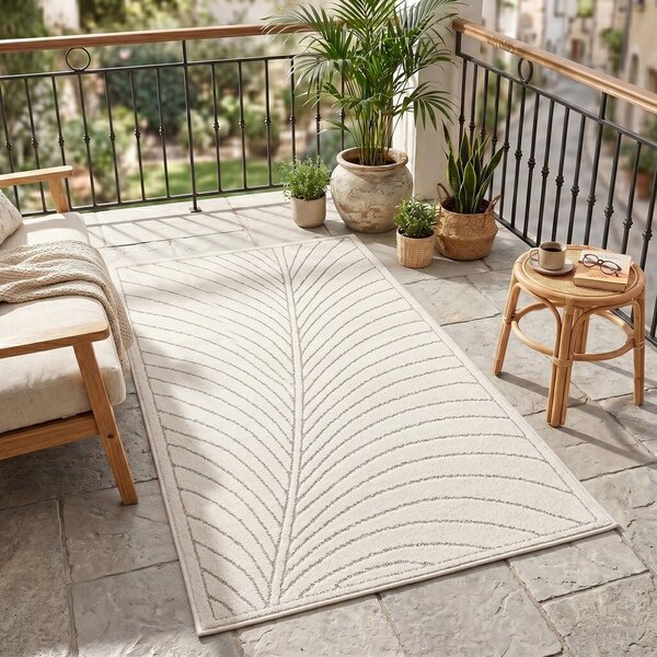 Kremno bel zunanji in notranji tekač 80x250 cm Nova 1204 – Ayyildiz Carpets