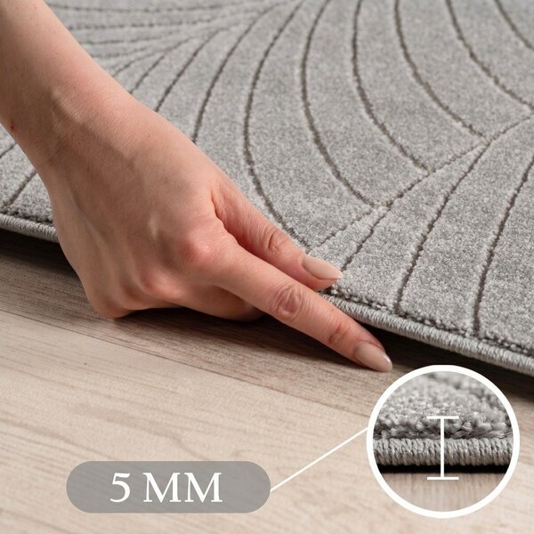 Okrogla notranja in zunanja preproga v srebrni barvi ø 120 cm Nova 1203 – Ayyildiz Carpets