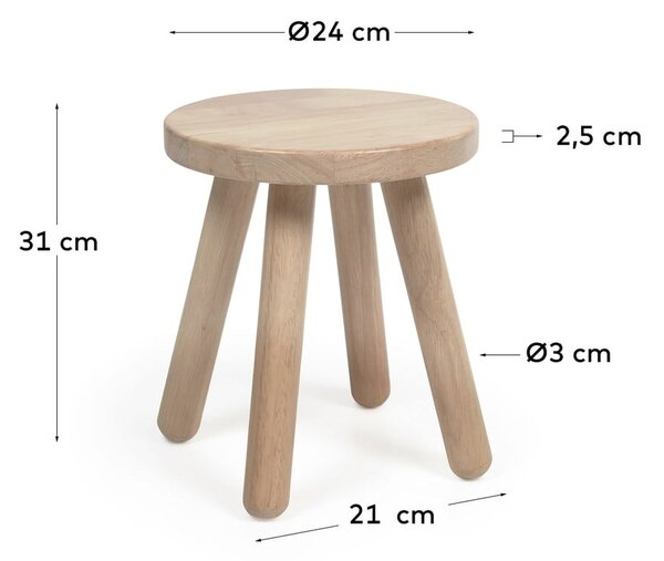 Otroški stol iz kavčukovca Kave Home Dilcia, ø 24 cm