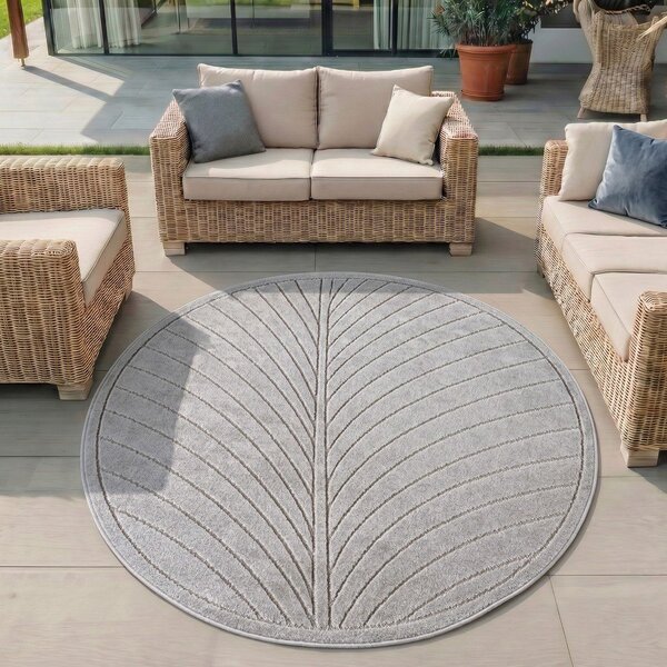 Okrogla notranja in zunanja preproga v srebrni barvi ø 80 cm Nova 1204 – Ayyildiz Carpets
