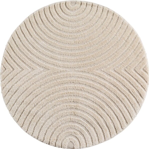 Kremno bela okrogla preproga iz mešanice jute ø 120 cm Art 1122 – Ayyildiz Carpets