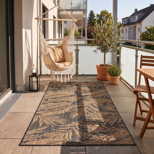Črna/rjava notranja in zunanja preproga 60x100 cm Mira 1451 – Ayyildiz Carpets