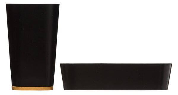Set za lonček za zobno ščetko in posodo za milo NATUREO, črna