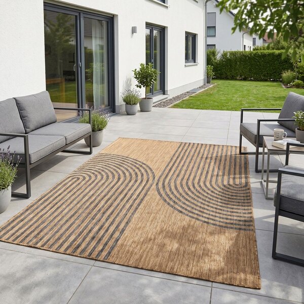 Črna/rjava notranja in zunanja preproga 140x200 cm Mira 1453 – Ayyildiz Carpets