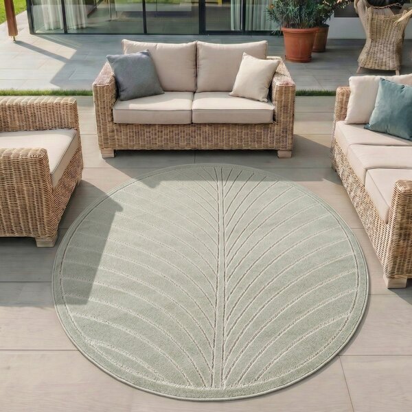 Zelena okrogla notranja in zunanja preproga ø 80 cm Nova 1204 – Ayyildiz Carpets