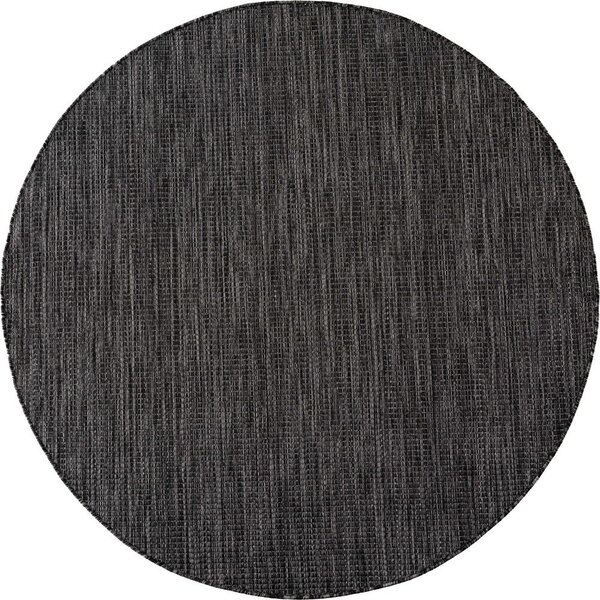 Črna okrogla notranja in zunanja preproga ø 80 cm Mira 1450 – Ayyildiz Carpets