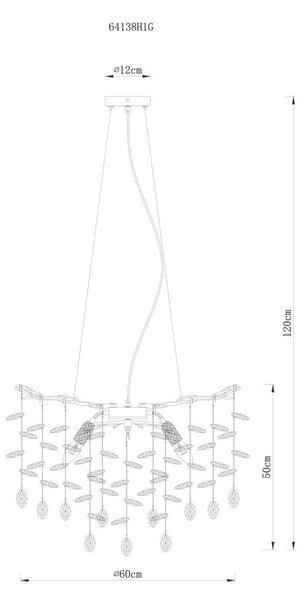VISEČA SVETILKA Queena 60/120 cm E14