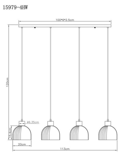 VISEČA SVETILKA Swanson 113/20/120 cm E27
